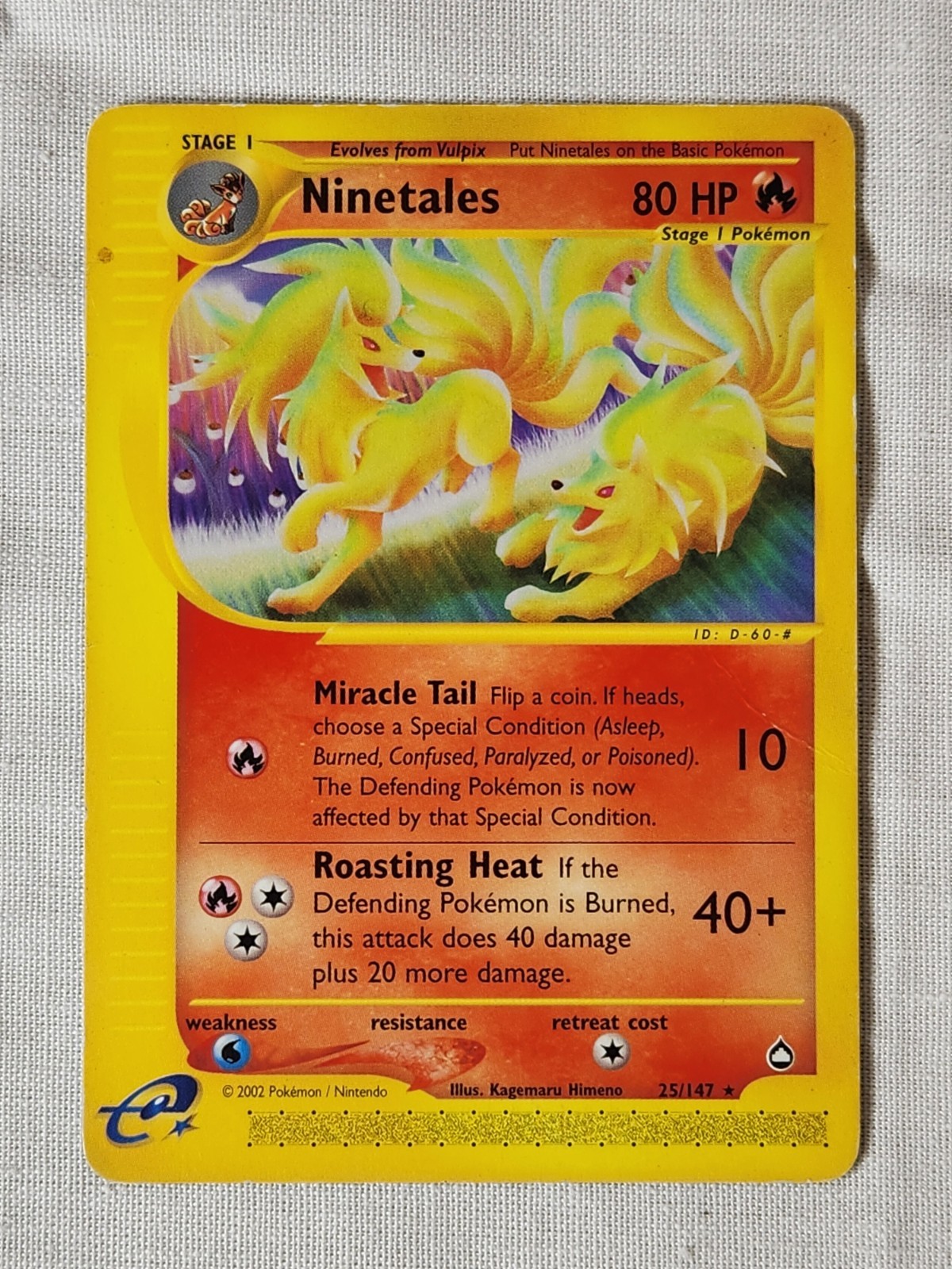 Played Ninetales 25 Aquapolis Pokemon TCG