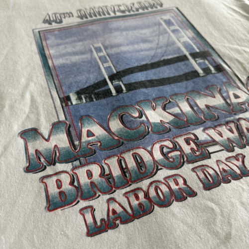 VTG Single Stitch T Shirt Unisex XL Mackinac Bridge 1997 40th Anniversary Walk - Picture 3 of 18