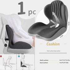 FAXHION 1PCS Seat Cushion, Shell-Shaped One-Piece Seat Cushion with Backrest