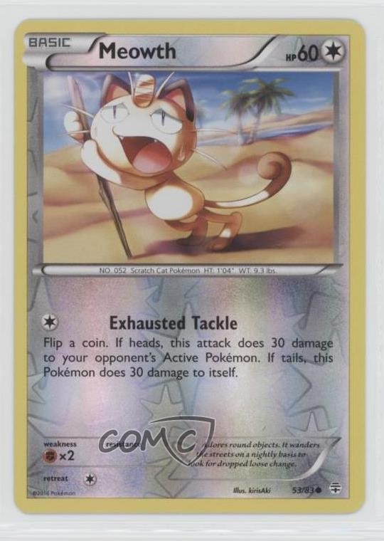 Meowth Reverse Foil Pokémon XY Generations #53