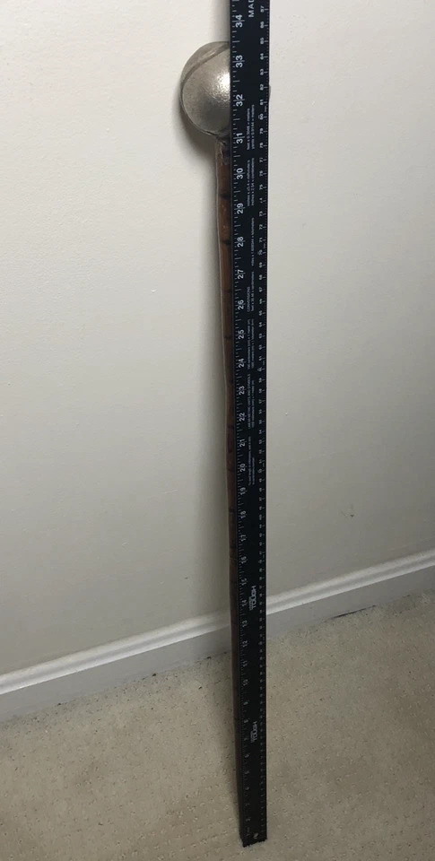 Bastón de bambú de colección con acento superior de béisbol de metal 33" **LEER** Foto 4 de 4