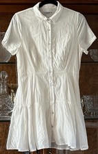Urban Outfitters Noyack 100% Cotton Linen-look Tiered Mini Shirt Dress M Medium