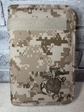 USMC BROWN Digital Camo Zippered Padfolio Organizer Planner- Marines/camo