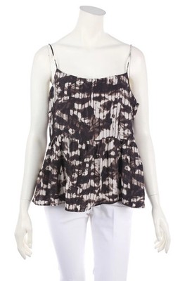 Max Mara WEEKEND Seiden-Top Print D 44 dunkelbraun elfenbein