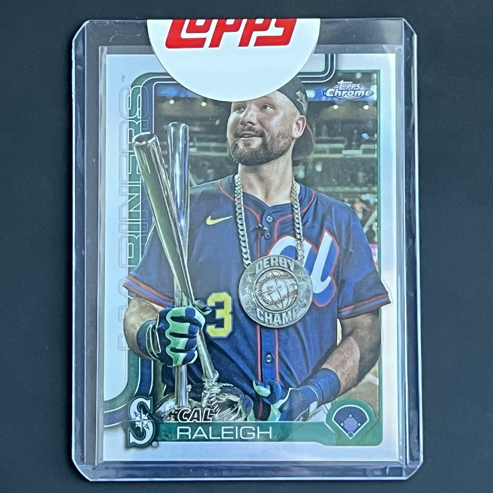 2025 Topps Chrome Update Cal Raleigh Image Variation SSP USC45 Mariners HR Derby