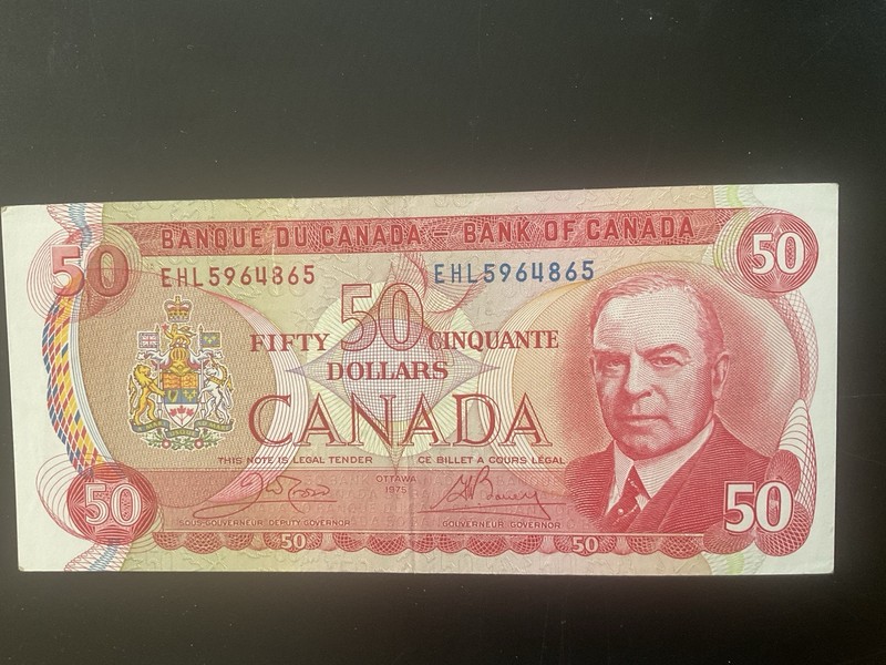 Bank of Canada Canada $50 Banknote 1975 FHL 5964865 Paper Note
