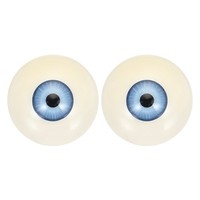 30 Mm Puppenaugen, 1 Paar Realistische Acryl-Augen, Beige/Hellblau FüR Puppen