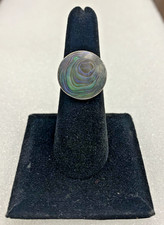 Sterling silver with round abalone ring size 6/12mm - 38R