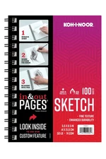 Koh-I-Noor 7" x 10" Sketch Paper Pad with In & Out Pages, 50 lb. / 74 GSM 3PK