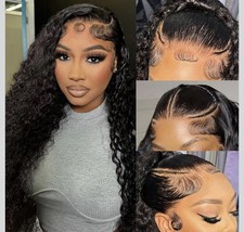 Deep Wave HD Lace Front Wig Pre-Plucked Invisible Knots Dark  Medium Brown