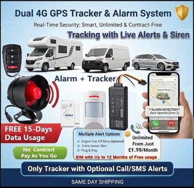 Triple 4G GPS Tracker + Bewegung Funk Alarm System + Telefon Alarm + Tracking Auto-Van