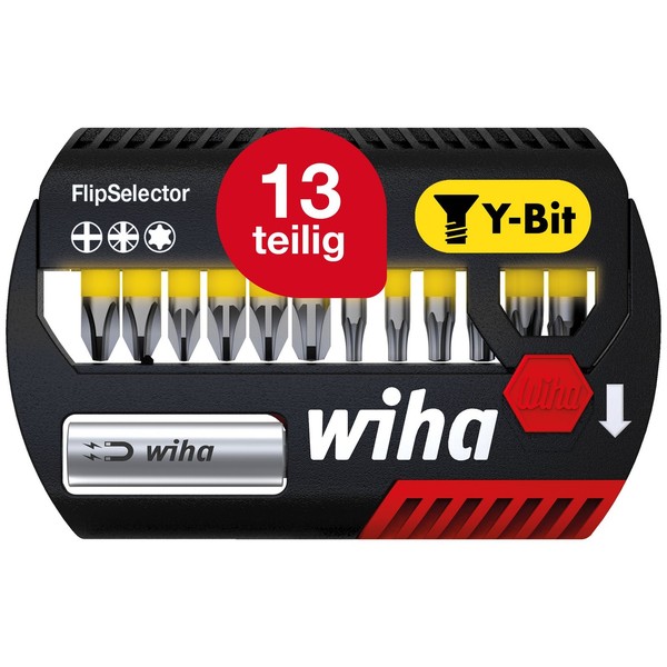 "Wiha Bit Set Flipselector Y-Bit 25 Mm Phillips, Pozidriv, Torx® 13-Tlg. 1/4\" C6"-image