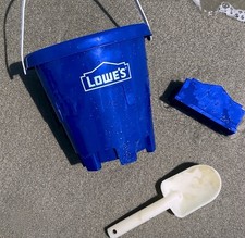 2026 MYLOWES REWARDS 3 PCS BLUE SAND BUCKET PAIL SHOVEL TOOL LOWES SHAPE SANDBOX