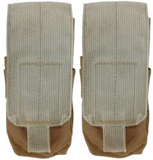 2 Pack USMC Marine Corps Single Double Mag Pouch Coyote Brown