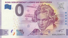 2 x 0 Null Euro-Schein, Bonn Geburtsstadt L. van Beethoven  Annyversary/  Normal