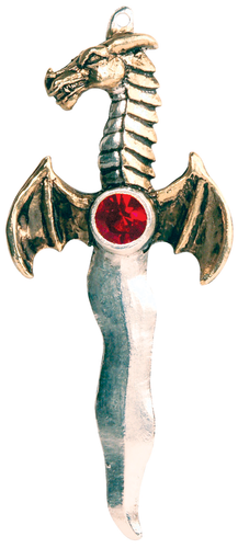 Dragon Athame Talisman Pendant Necklace - Briar Gothic Forbidden Charms