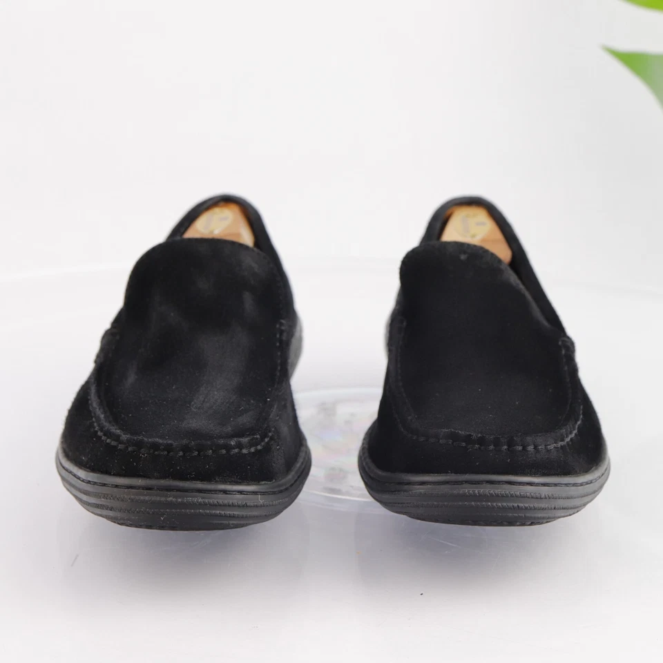 Tommy Bahama Hombre Mocasín Talla 9.5 Conducción Moc Zapato Negro Gamuza Sin Cordones Cómodo Foto 3 de 4