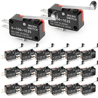 20PCS Micro Switch 1NO 1NC SPDT 15A 125/250VAC Long Hinge Roller Lever Arm Sw...