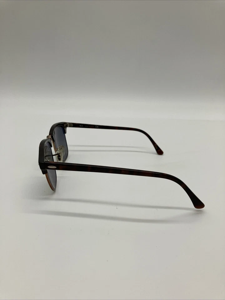 Clásico Ray Ban clubmaster marrón tortuga marco oro rosa lente gris hecho en Italia Foto 3 de 4
