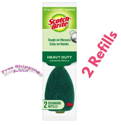 Dishwand Refills 2pc / Reusable Heavy Duty Dish Wand Refills Scrubber Safe Clean