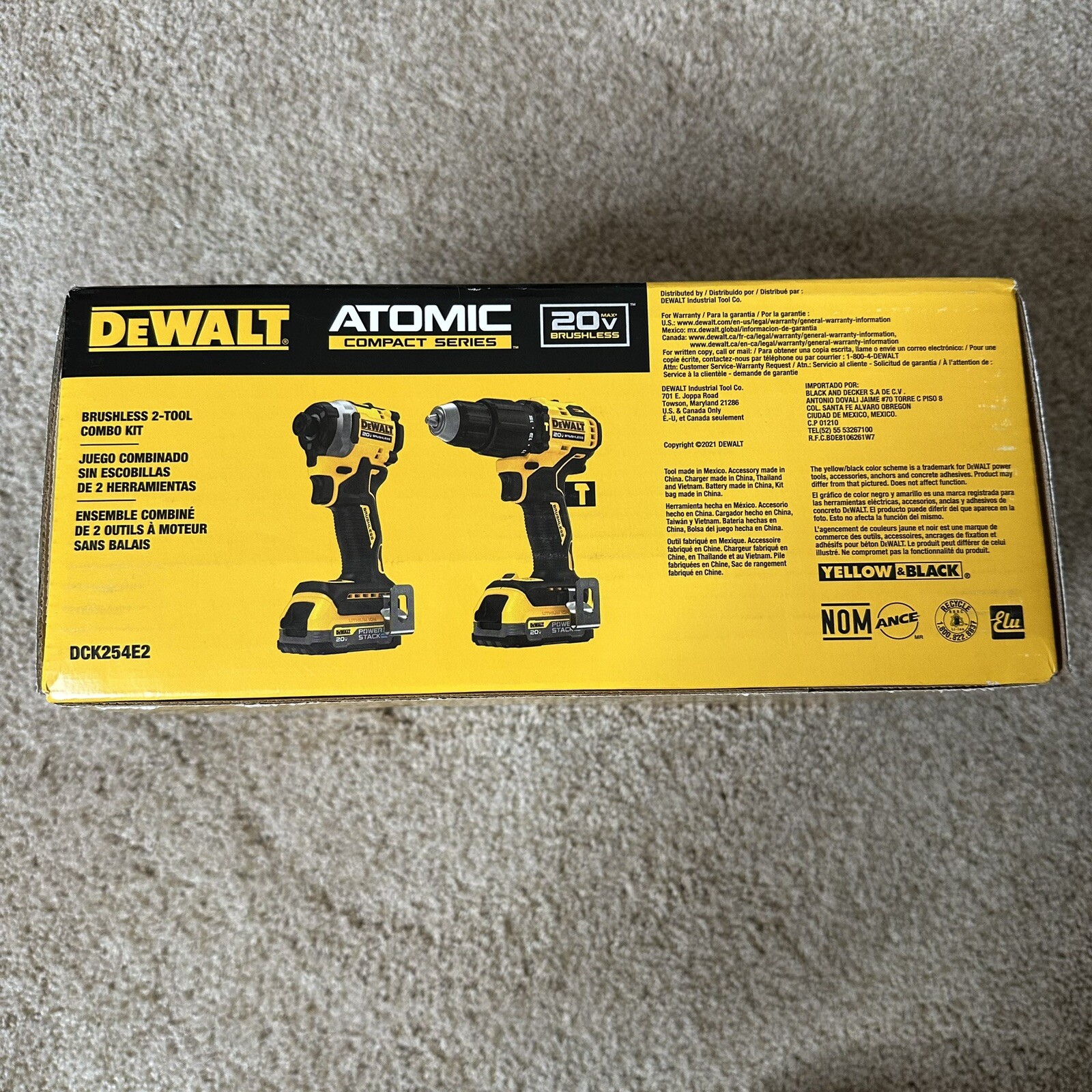 NEW DeWalt DCK254E2 20V MAX Brushless Cordless Powerstack 2Tool Combo