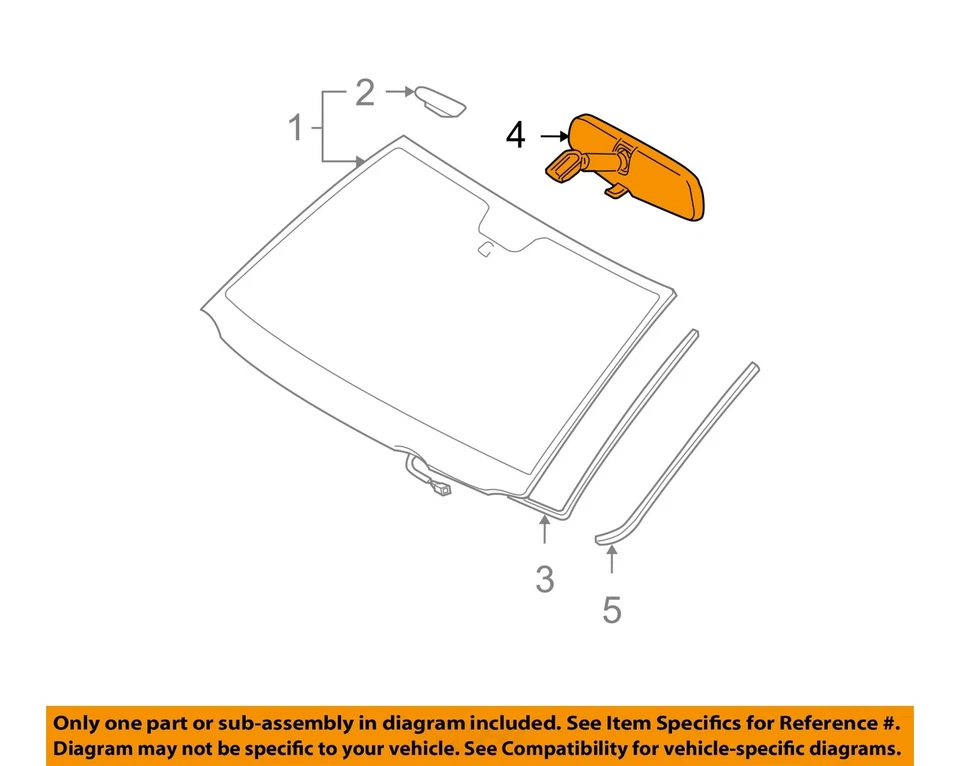 Used Front Center Interior Rear View Mirror fits: 2012 Toyota Tundra automatic d - Image 3 of 4