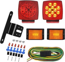 12v Rear Led Submersible Trailer Tail Lights Kit Boat Marker Truck Waterproof Us
