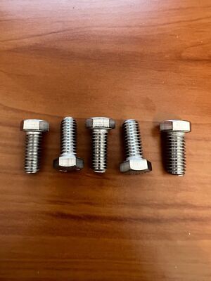 5-PACK ROCKFORD 901-623 _3/8-16 x .875 full plain 18-8 cap hex cap screw bolt