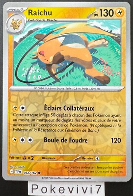 Raichu 052/162 Reverse – Coffret Myboost X – 10 Cartes Pokémon Françaises – Forces Temporelles – Écarlate Et Violet