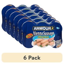 Armour Star Vienna Sausage, Original Flavor, Canned Sausage, 4.6 oz Pack of 6