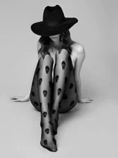 Skull Patterned Pantyhose Agent Skully 20 Denier Fashion