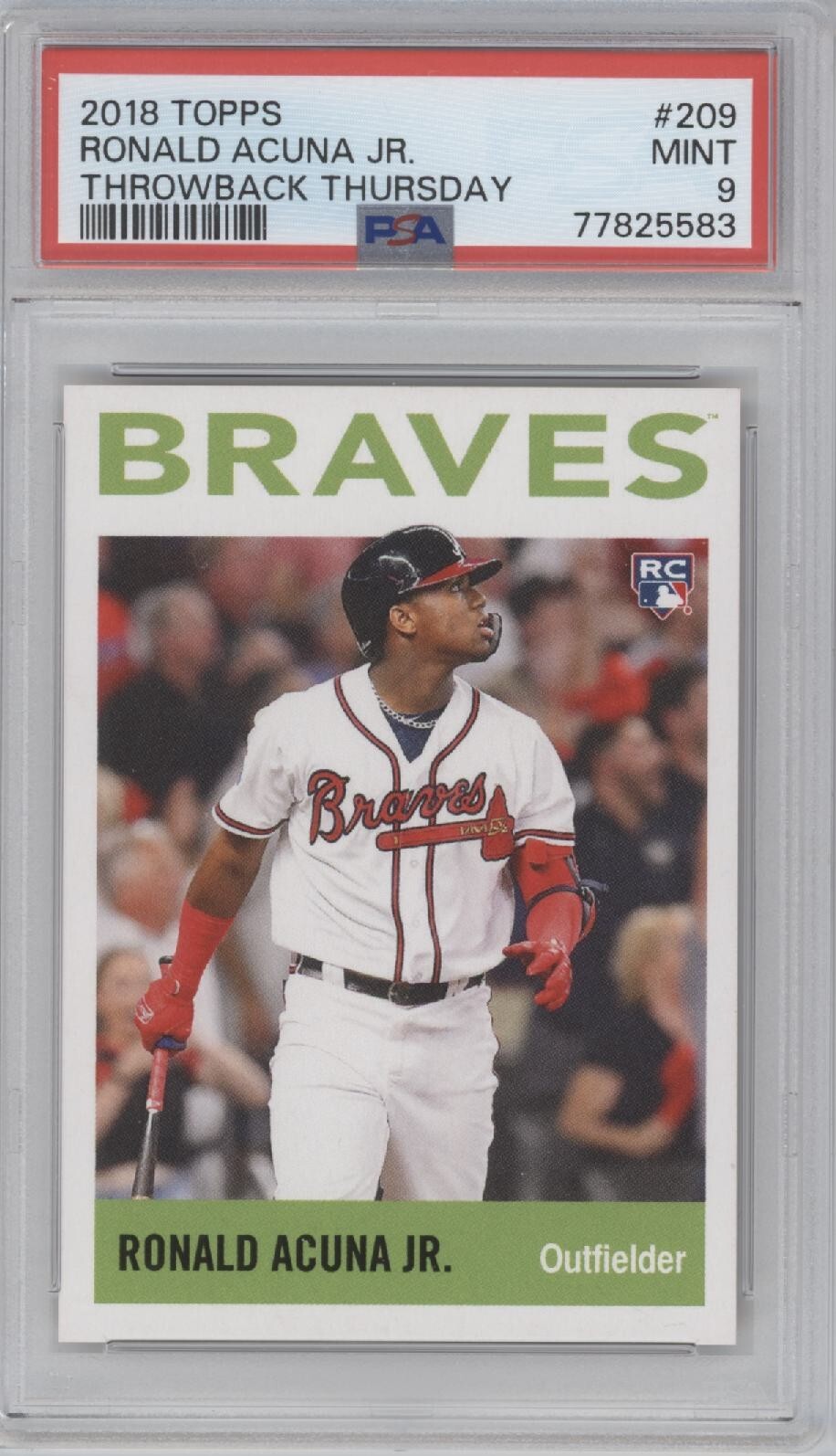 RONALD ACUNA JR 2018 Topps Throwback Thursday #209 PSA 9