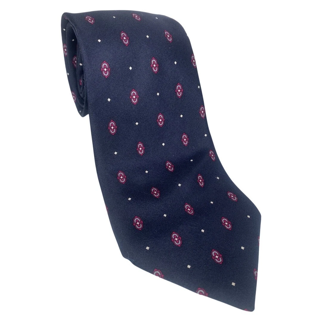 Christian Dior blu navy seta uomo cravatta collo WPL125 abito business formale trendy