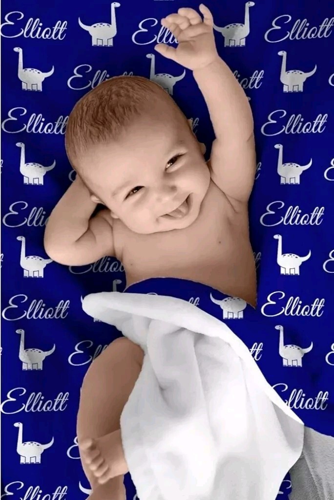 Personalised Baby Blanket Custom Name Blanket Baby Swaddle Wrap Newborn Gift-image