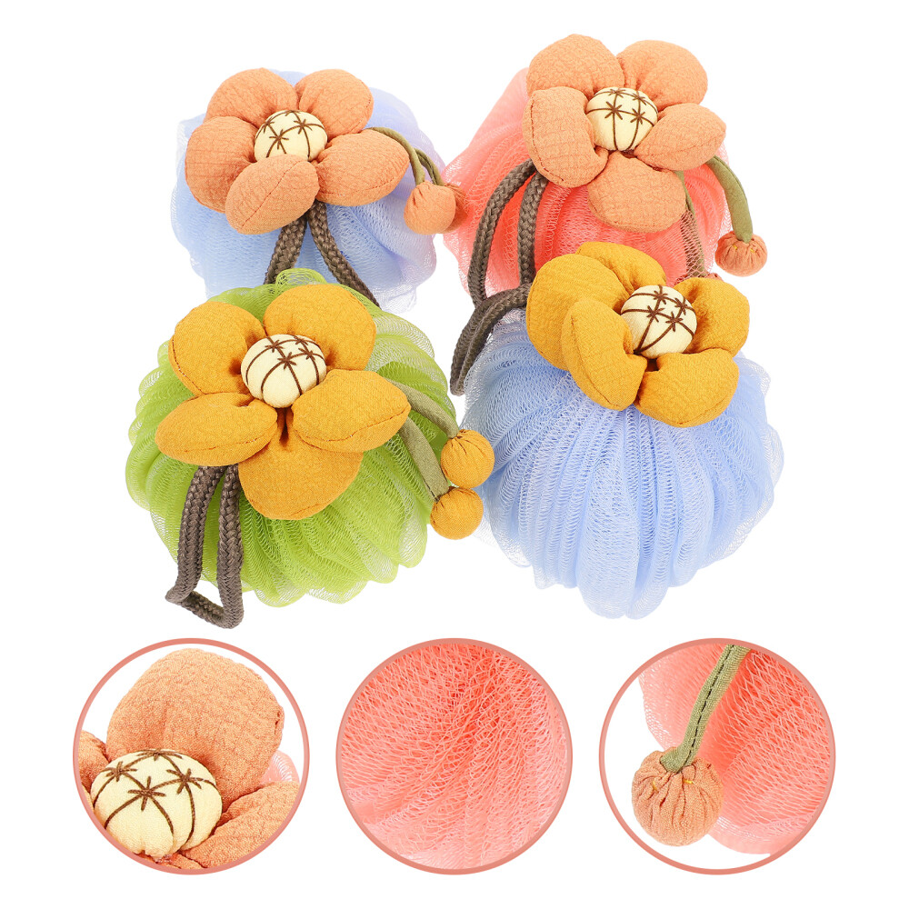 4 Pcs Baby Toys Foaming Net Loofah Bath Balls Accessory for Ages