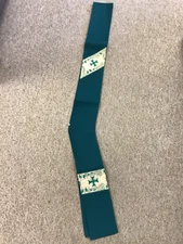 Green deacon stole with embroidered gold lame