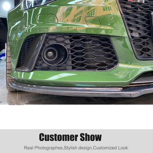 For Audi RS6 Avant C7 2013-2018 Real Carbon Front Bumper Lip Spoiler Splitters - Picture 7 of 12