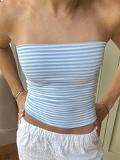 Cropped Tube Tops Strapless Off Shoulder Backless Short Tank Party Mini Vest