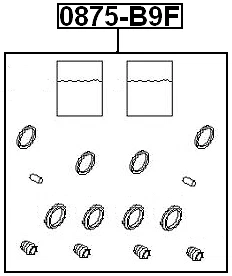 Brake Cylinder Caliper Repair Kit FEBEST 0875-B9F OEM 26297-AG000 - Image 2 of 3