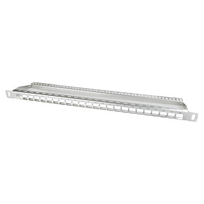 Patchpanel 24 Port Netzwerk Verteilerfeld geschirmt 19'' 0,5HE geschirmt