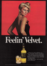 1979 Vintage Print Ad Feelin' Velvet The Black Velvet Canadian Whisky Straights