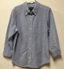 Place Boys Button Down Dress Shirt Size Small 5/6 Blue Collared Long Sleeve 78