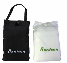 Reusable Water Resistant Foldable Polyester Grocery Shopping Bags 3 Black+3White