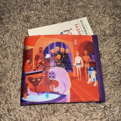 NWT! Harveys Seatbelt Boyfriend Billfold Wallet Disney Star Wars Cantina Shag