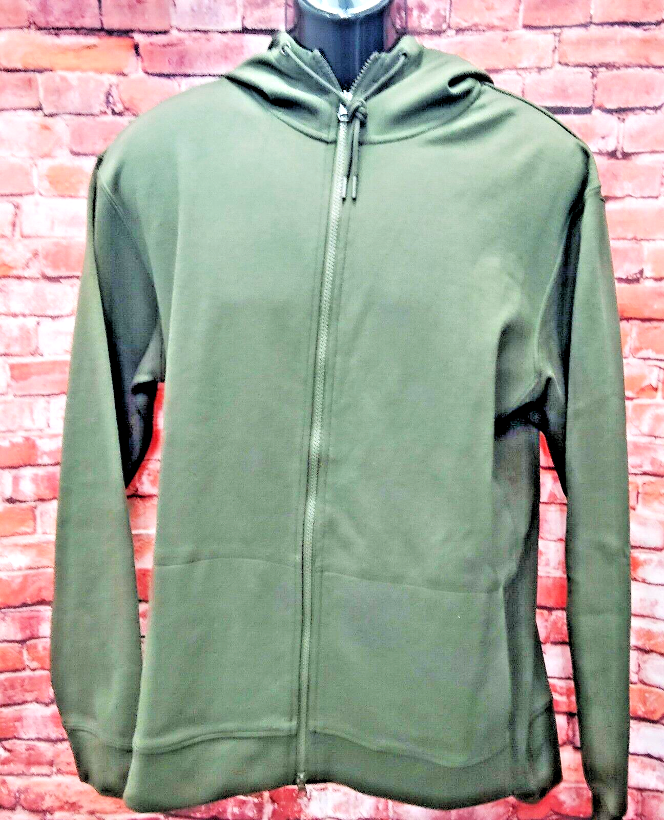 Men's XL Green Knitted Softshell Jacket with Hood and Full Zipper
