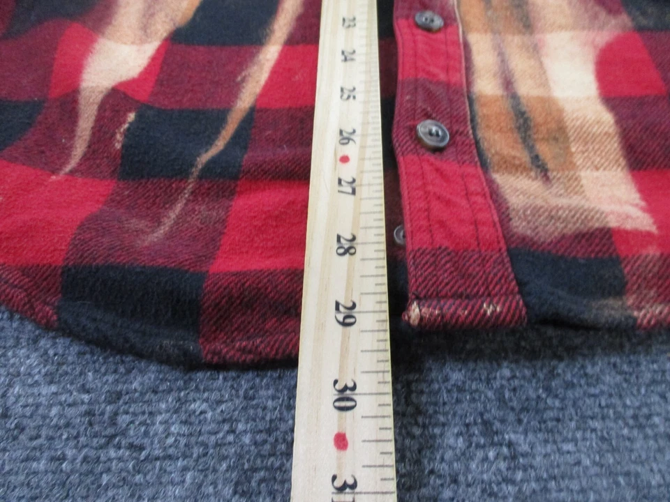 Franklin Flannels Shirt Mens L Red Plaid Country Tennessee Work Outdoor Bleached - Imagem 4 de 4