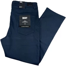 NWT DKNY Mens Stretch Pants Stanton Slim Fit 30 32 33 34 36 38 Navy Blue K1