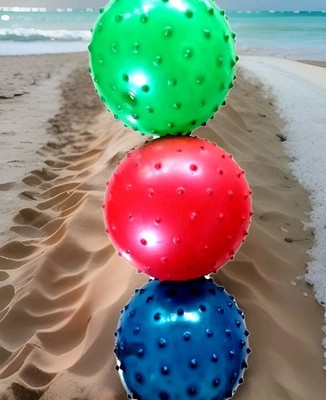 Chuck E Cheese Soft Super Fun Party Spikey Balls 5 Inch Colorful Set Three- New