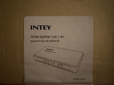 INTEY HDMI Splitter 1x4 4K UHD 1 Input 4 Output HDMI 1.4 HA-S2 NEW