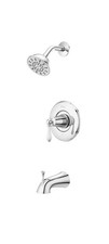 Pfister Courant Single-Handle CHROME Tub Shower Faucet w/ White Ceramic Handle